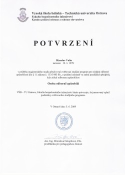 Potvrzení o absolvování studijního programu OOZ v PO Potvrzení o absolvování studijního programu OOZ v PO