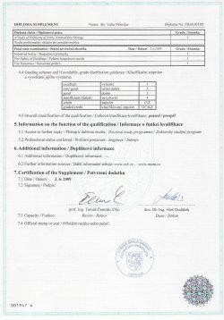 Protokol o vykonání státní zkoušky Protokol o vykonání státní zkoušky